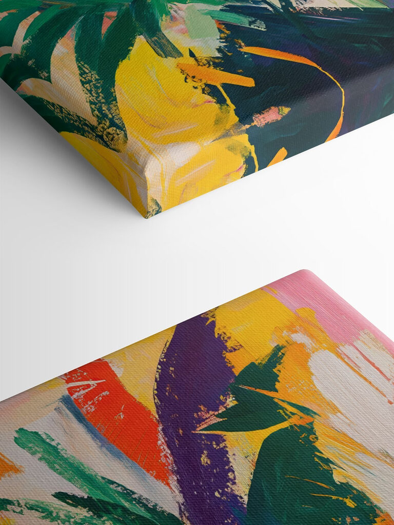 Painting of colorful leaves