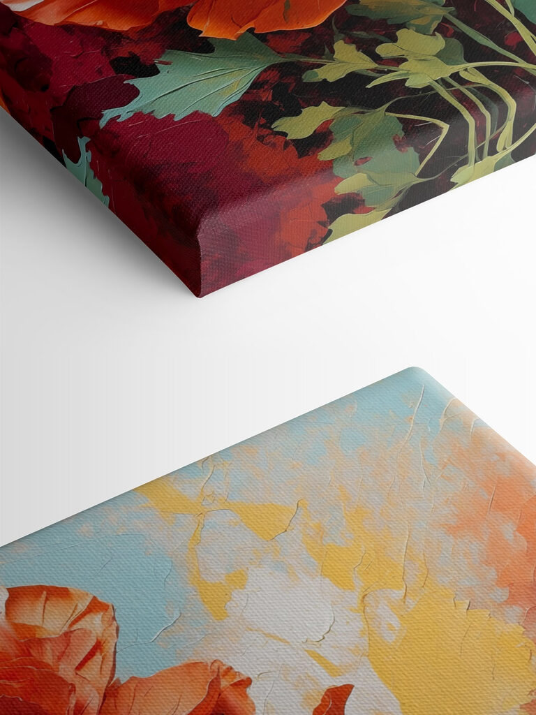 Painting of red flowers Painting of red flowers