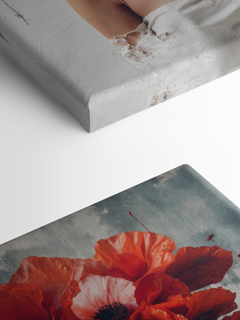 Woman with red flowers on her head Woman with red flowers on her head