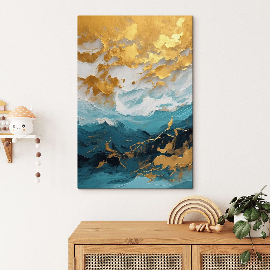 Azure waves meet shimmering shores Azure waves meet shimmering shores