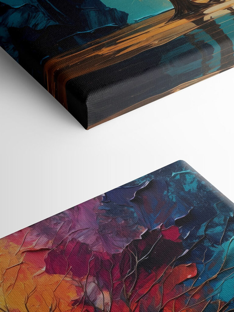 Painting of trees with colorful leaves Painting of trees with colorful leaves