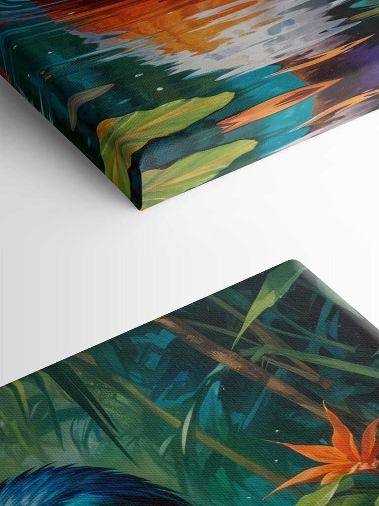 Colorful duck in water Colorful duck in water