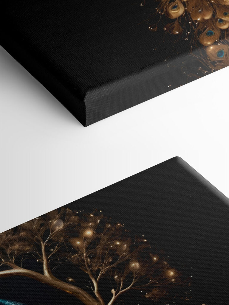 Peacock majesty amid luminous branches Peacock majesty amid luminous branches