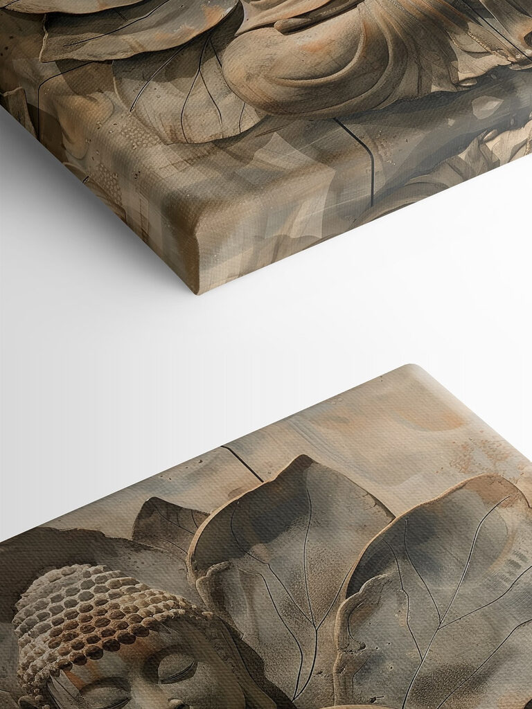 Stone statue of a person sitting in a lotus pose