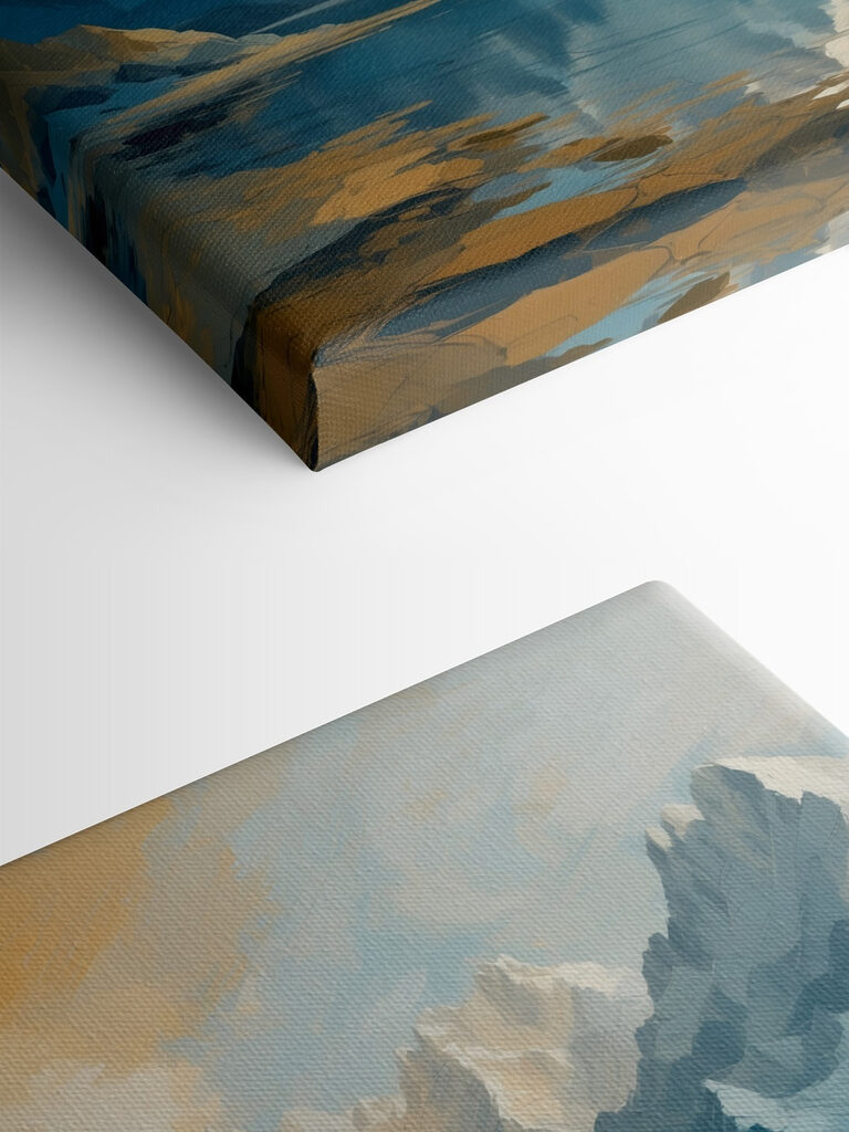 Lake with mountains and clouds