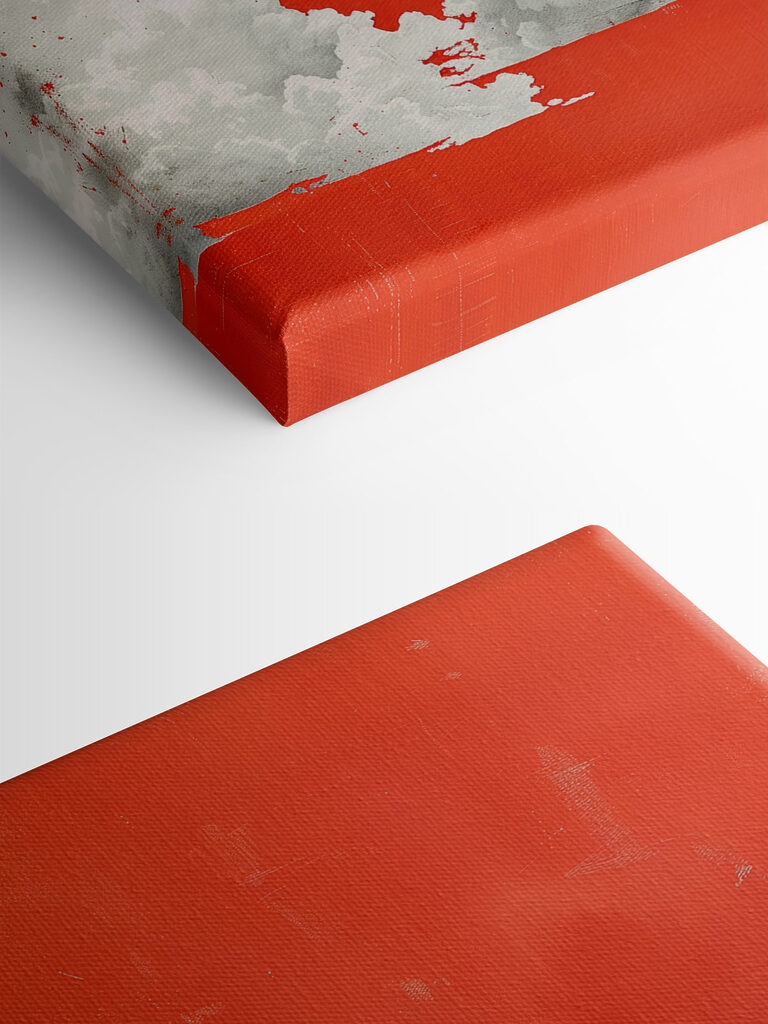 White clouds on a red background