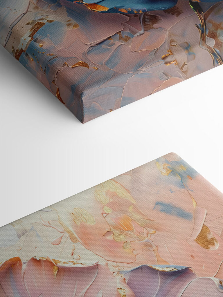 Blue petals adorn the canvas Blue petals adorn the canvas