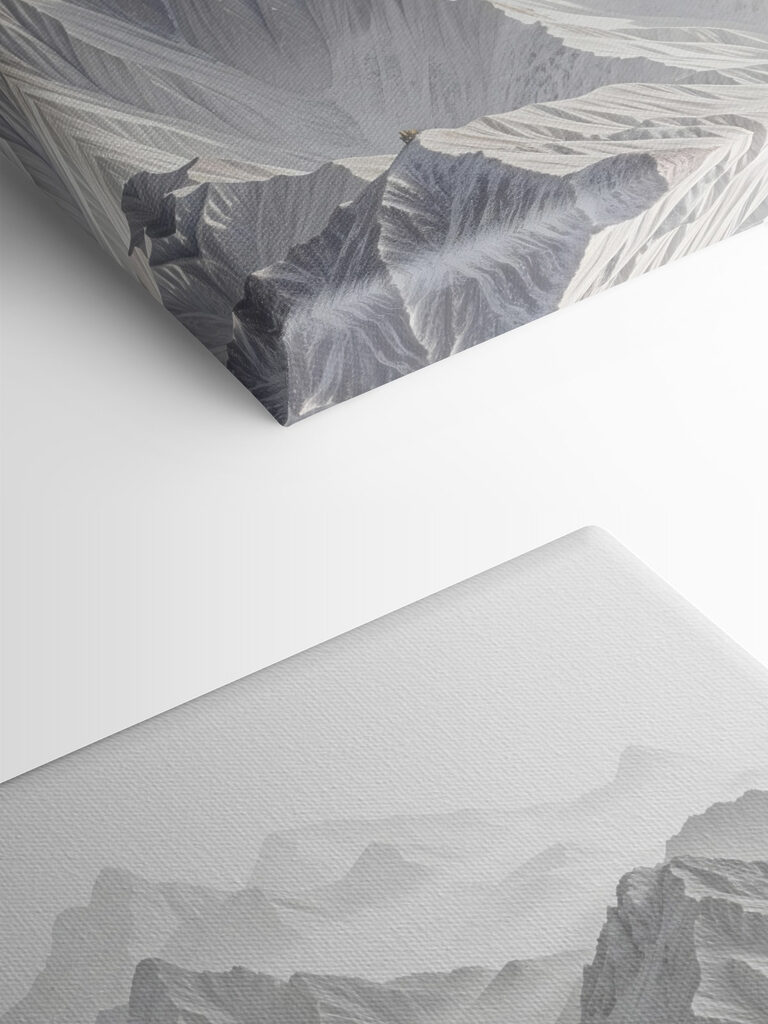 Snowy mountain range with clouds