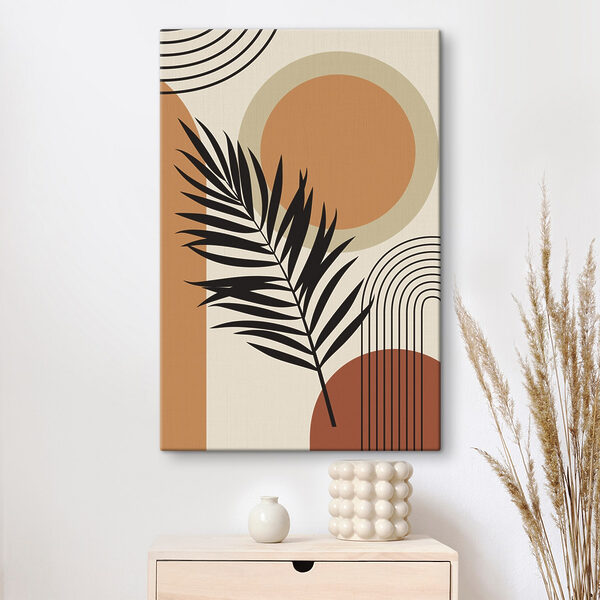 Leaf with a rainbow and circles