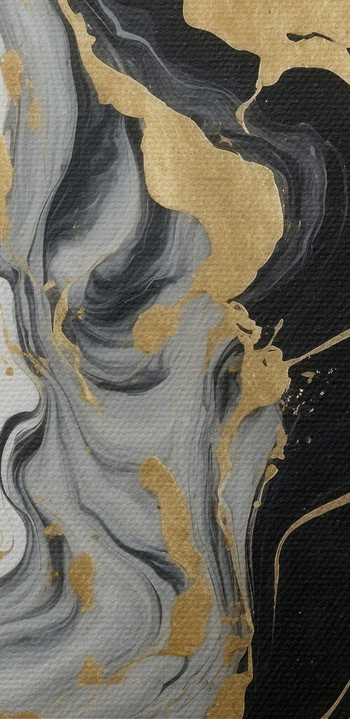 Flowing black and white patterns unite Flowing black and white patterns unite