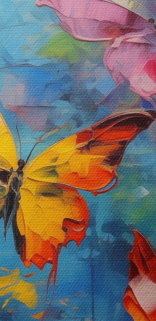Painting of butterflies flying