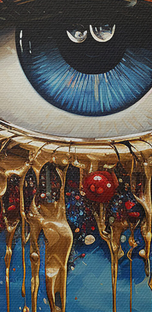 Mysterious eye with city reflection