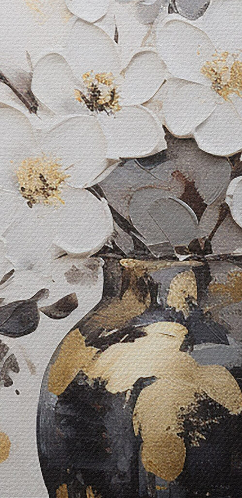 Painting of flowers in a vase