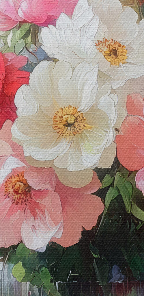 Painting of flowers in a vase