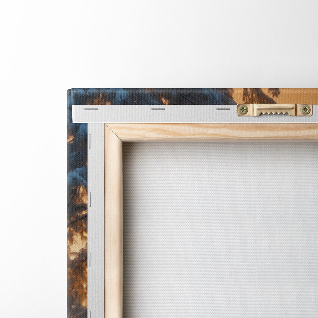 Snowy forest with trees and a stream Snowy forest with trees and a stream