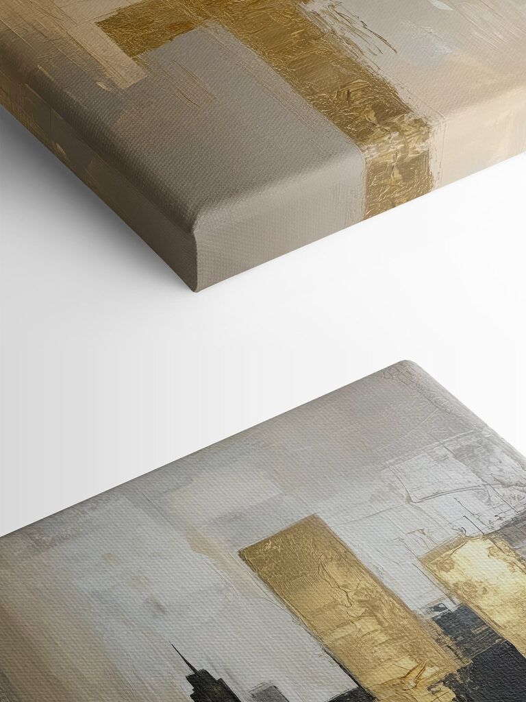 Painting of a city skyline Painting of a city skyline