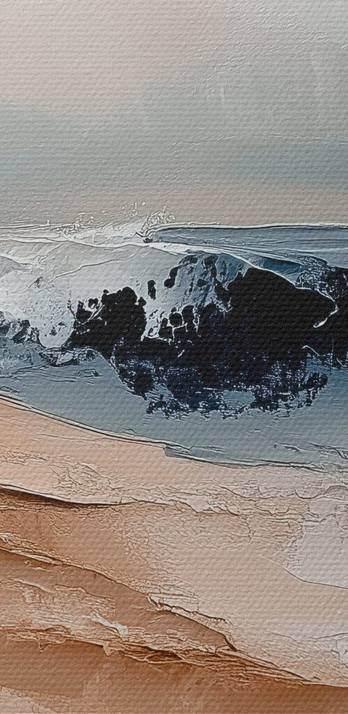 Sand dune with waves in the background