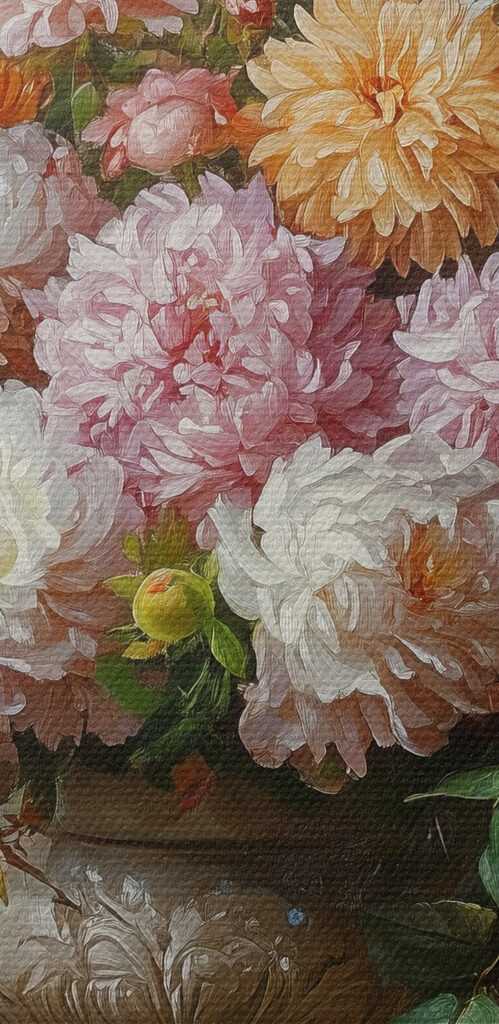 Painting of flowers in a vase Painting of flowers in a vase