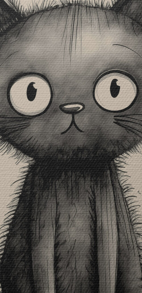 Black cat with big eyes Black cat with big eyes