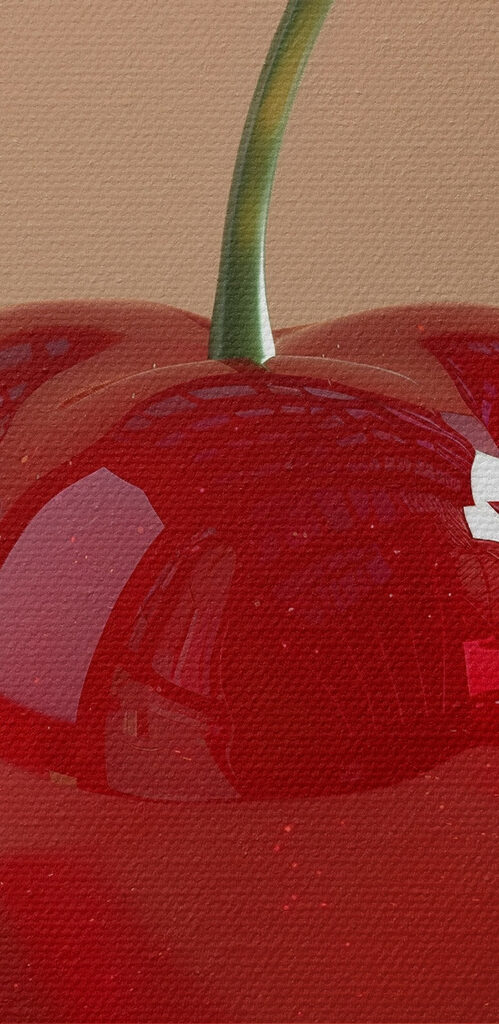 Red cherry with a stem Red cherry with a stem