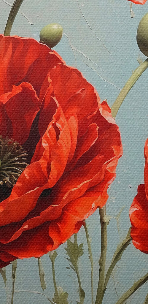Vibrant red poppies in bloom