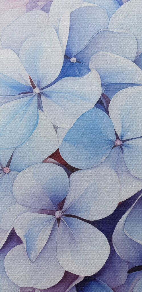Painting of flowers on a white background