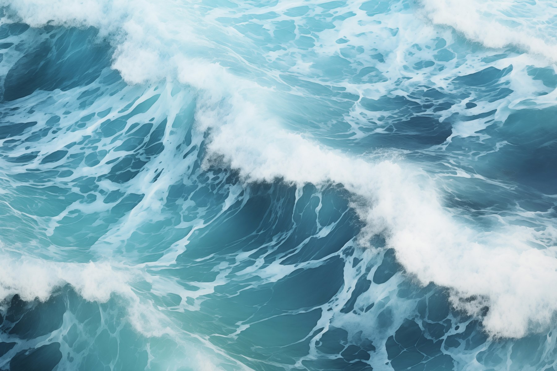 Waves crashing waves with foamy white foam