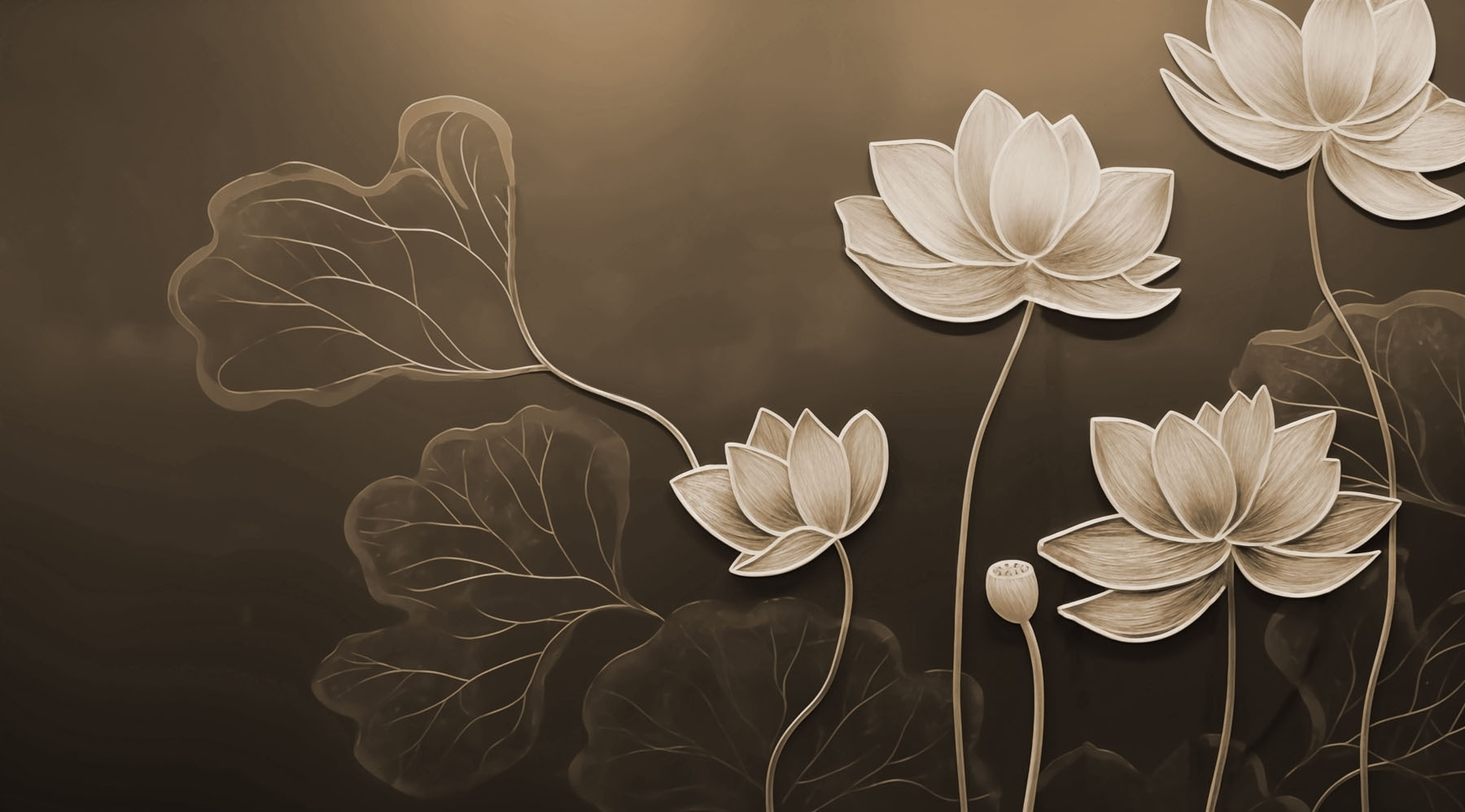 Serene blooms on a muted canvas Serene blooms on a muted canvas