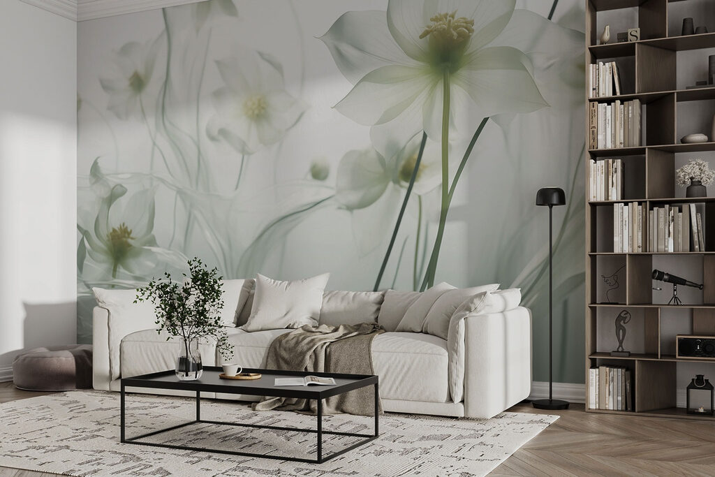 White flowers with long stems and stems White flowers with long stems and stems