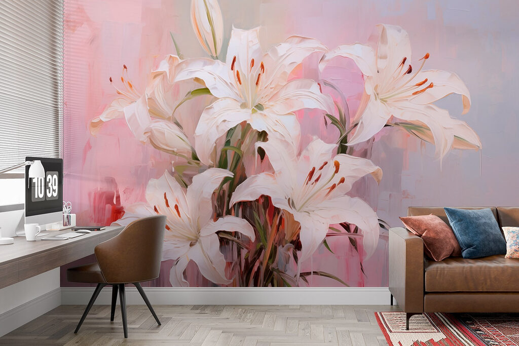 Painting of white flowers Painting of white flowers