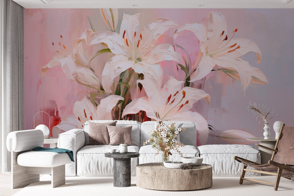 Painting of white flowers Painting of white flowers