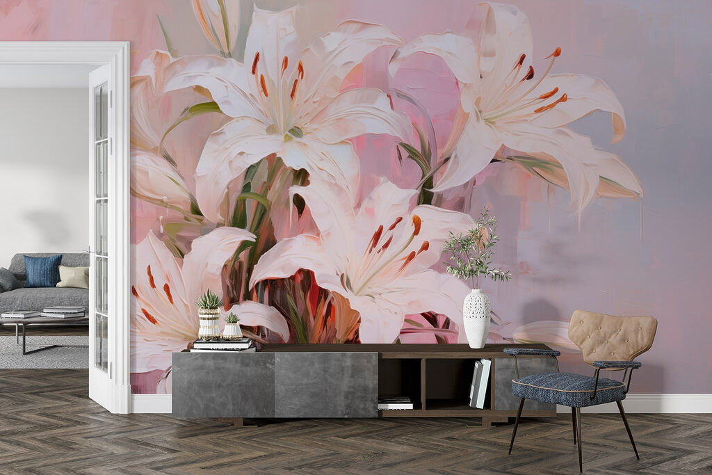 Painting of white flowers Painting of white flowers