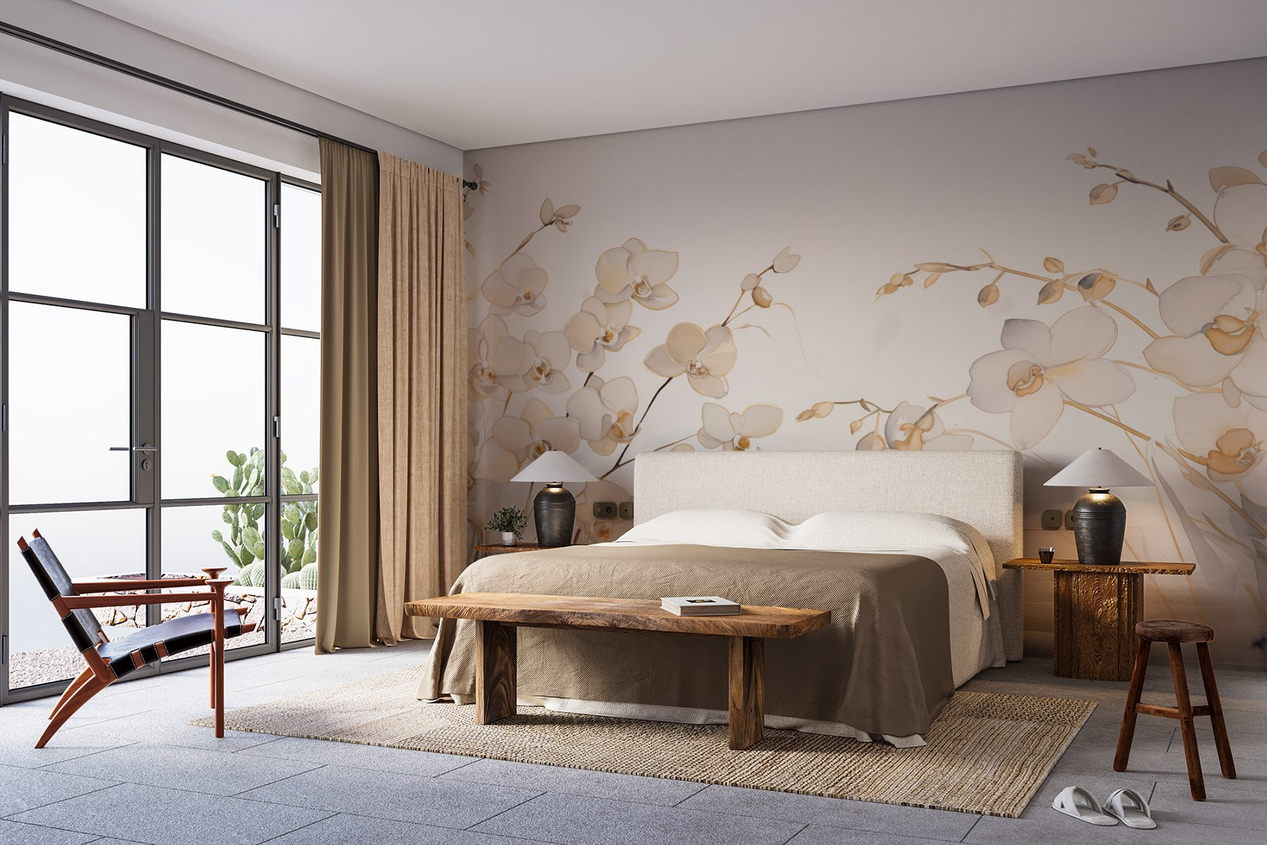 Painting of white flowers Painting of white flowers