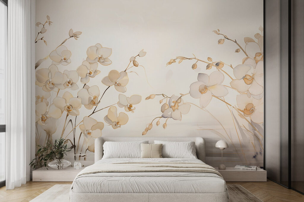 Painting of white flowers Painting of white flowers