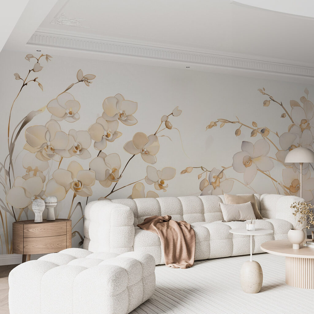 Painting of white flowers Painting of white flowers