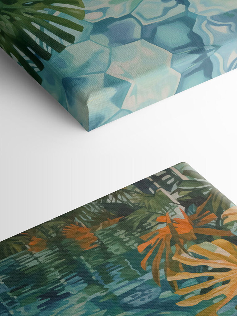 Woman in a pool surrounded by plants Woman in a pool surrounded by plants