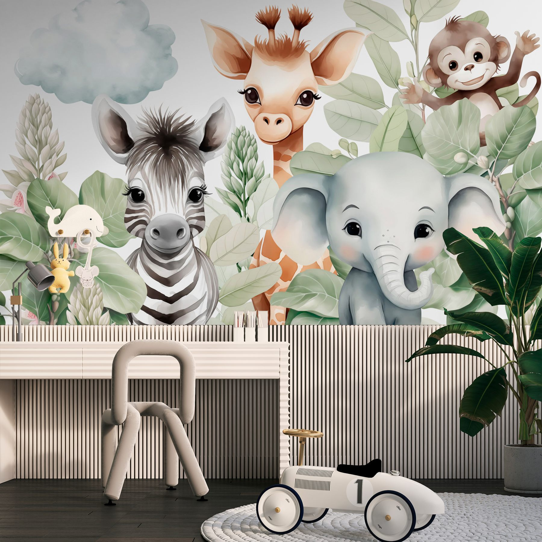 Group of animals with leaves Group of animals with leaves