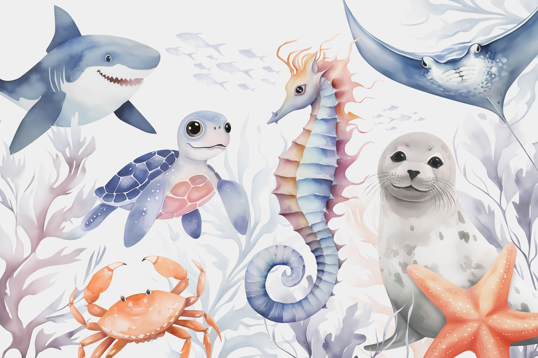 Group of sea animals Group of sea animals