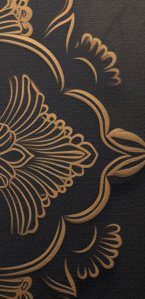Intricate floral design on dark background