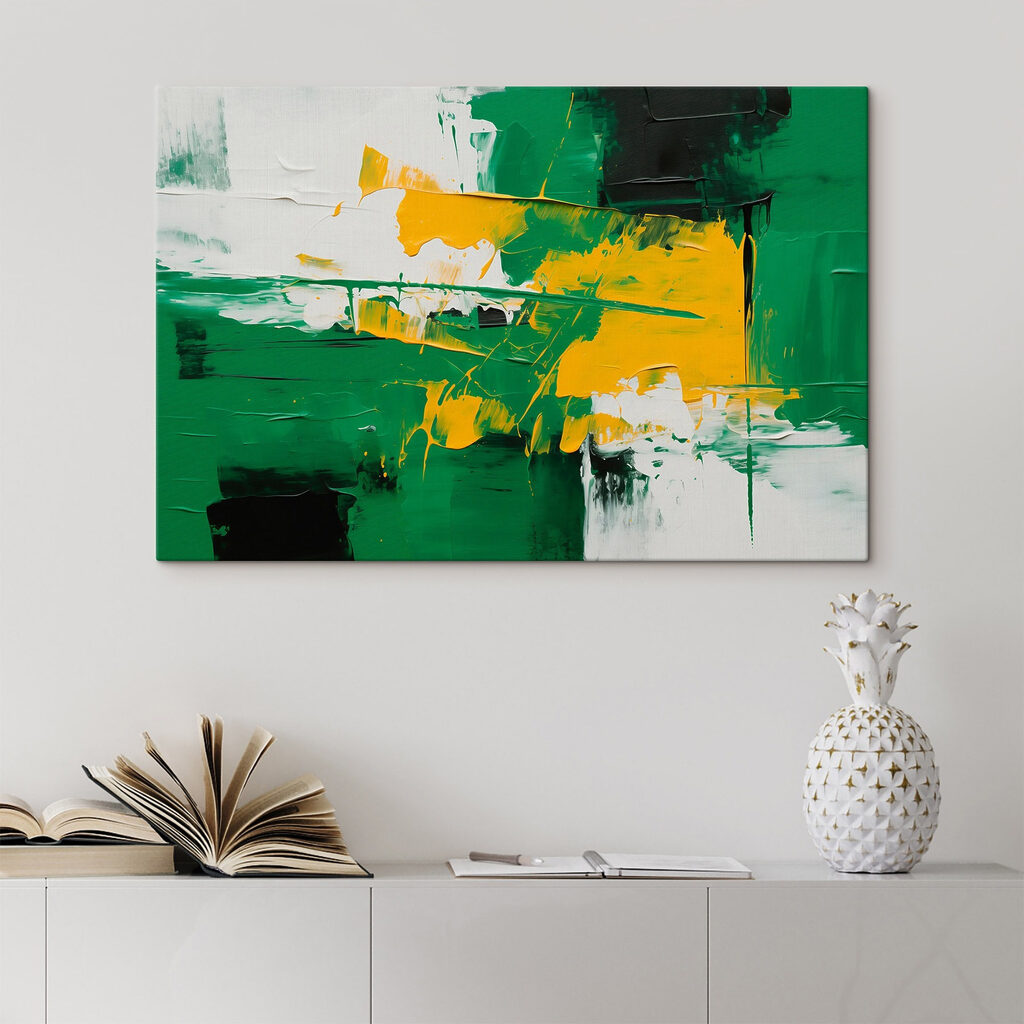 Painting of green and yellow paint