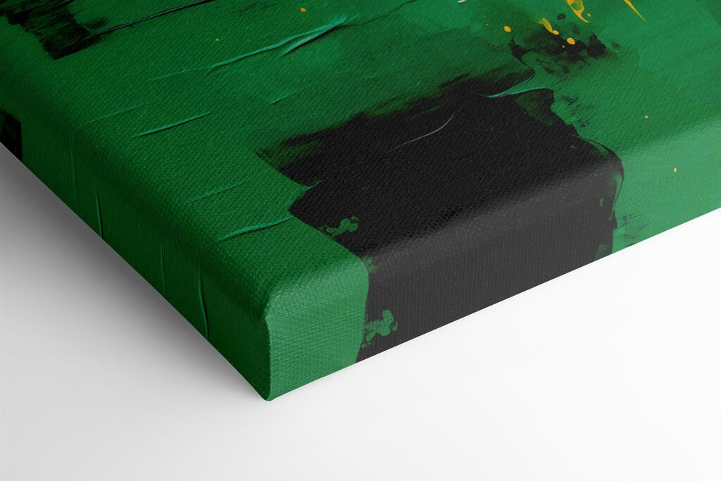 Painting of green and yellow paint