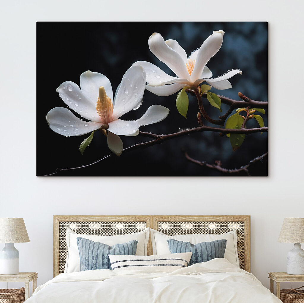 Delicate blossoms adorned with droplets Delicate blossoms adorned with droplets