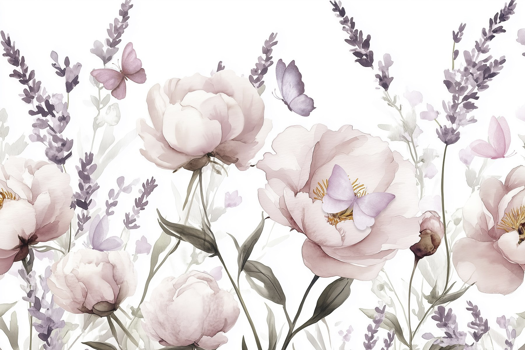 Painting of flowers and butterflies Painting of flowers and butterflies