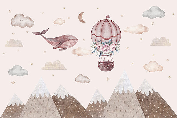 Whale and a hot air balloon Whale and a hot air balloon