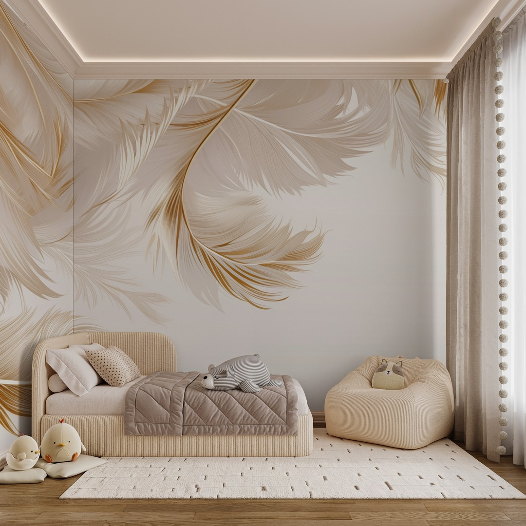 Elegant feathers in soft hues