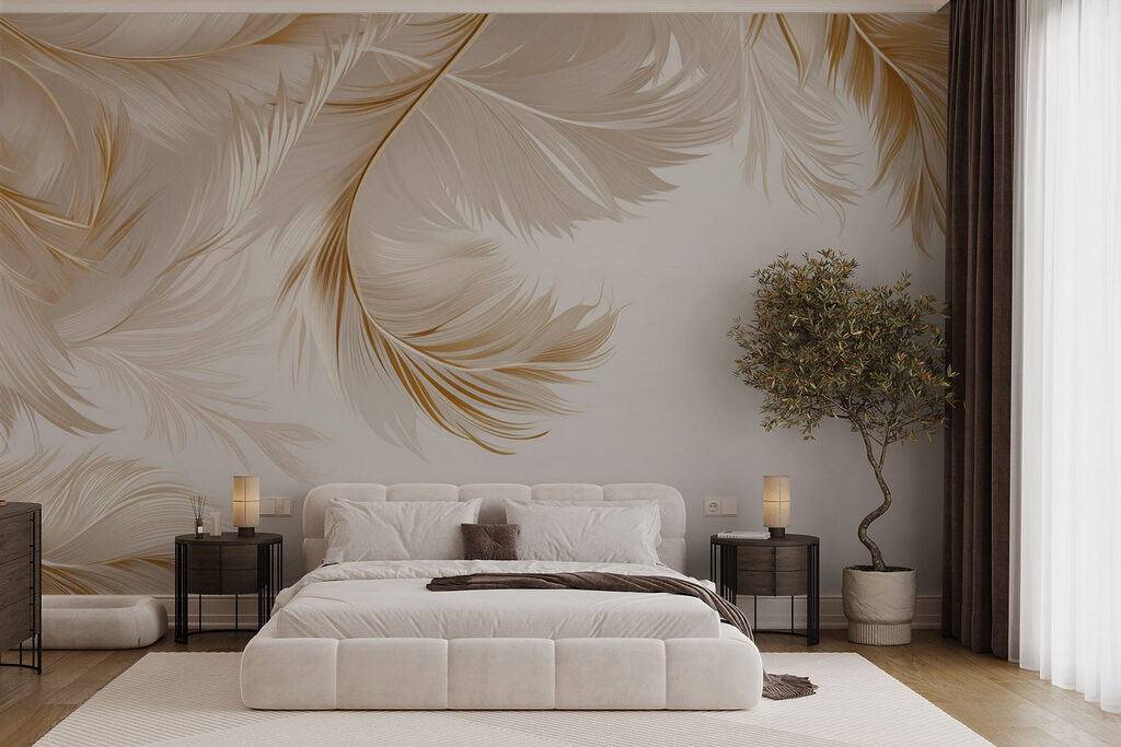 Elegant feathers in soft hues