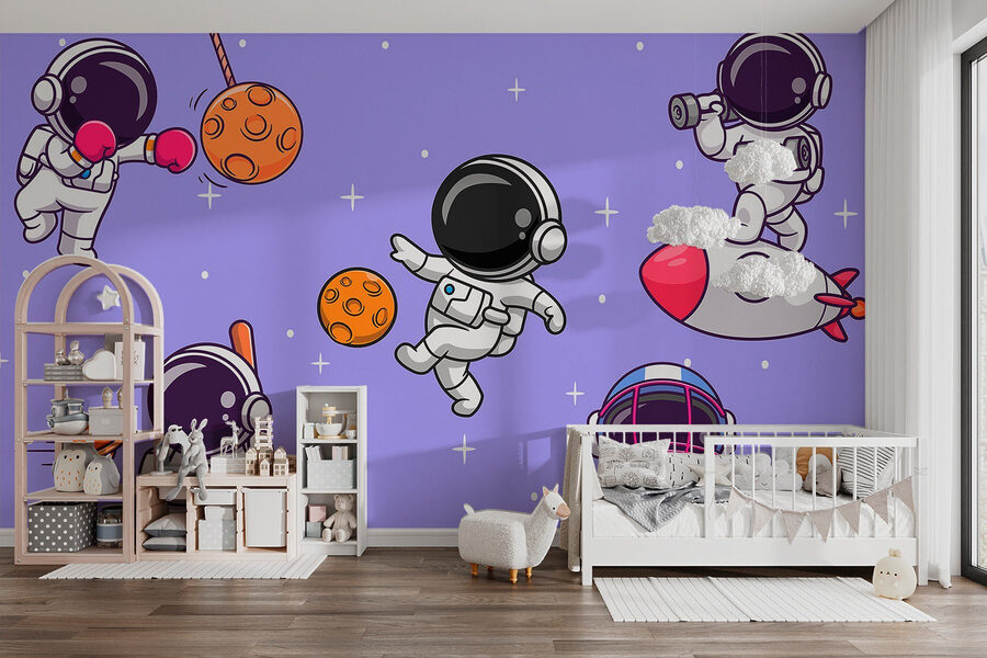 Karikatúra astronautov vo vesmíre Karikatúra astronautov vo vesmíre