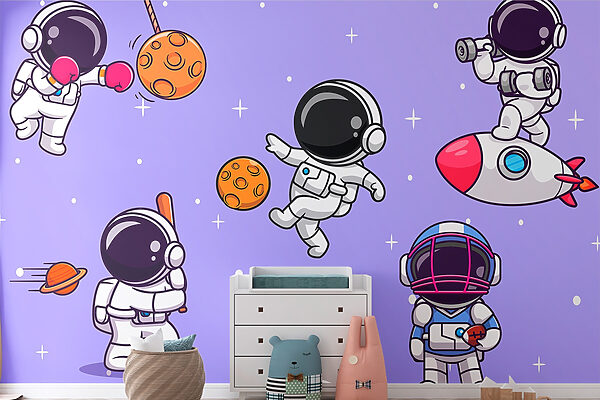 Karikatúra astronautov vo vesmíre Karikatúra astronautov vo vesmíre