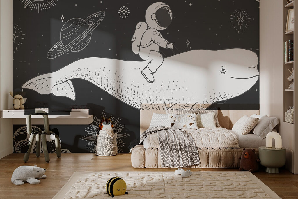 Drawing of a person riding a whale Drawing of a person riding a whale