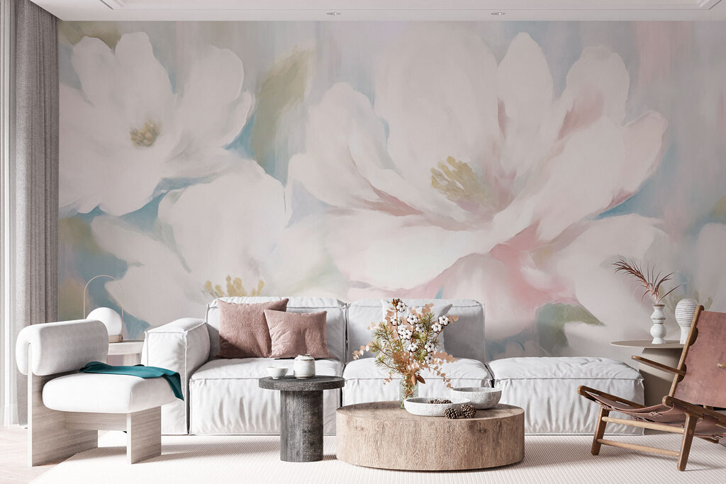 Painting of white flowers